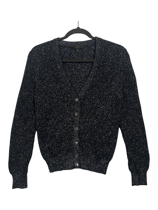J. Crew Sweaters - J.Crew Sparkly Metallic Ribbed Cardigan Women’s Small Navy Blue Silver C3877